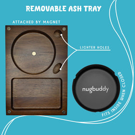 Nugbuddy tray with removable metal tray for quick cleanup.