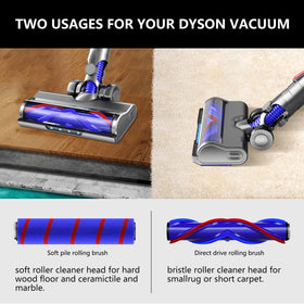 Nukisa dual roller brushes remove tangled hair while cleaning carpets.