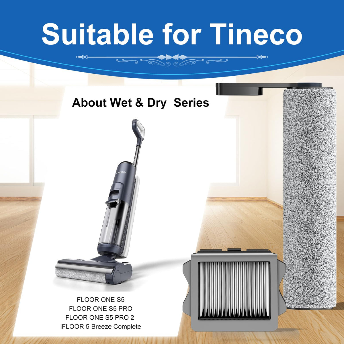 Nukisa HEPA filter pack traps fine dust and improves vacuum performance.