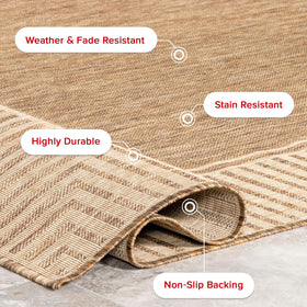nuLOOM Asha striped border suits modern, farmhouse, and coastal décor.