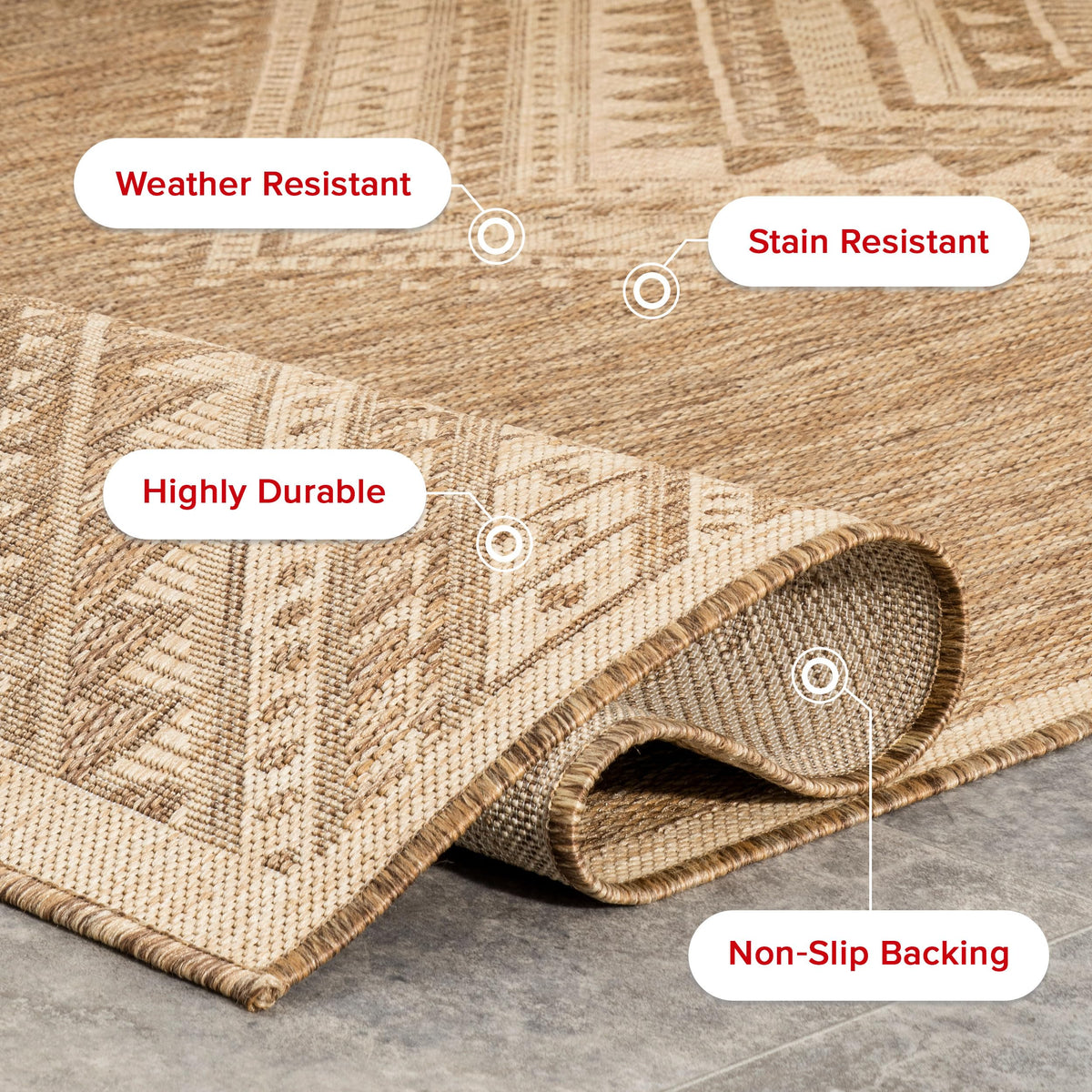 nuLOOM Landry brown ivory geometric design rug adds modern flair.