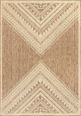 nuLOOM Landry brown ivory patio rug with UV resistance.