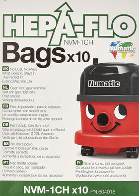 Numatic NVM-1CH HepaFlo bag for Henry keeps dust contained and motor protected.