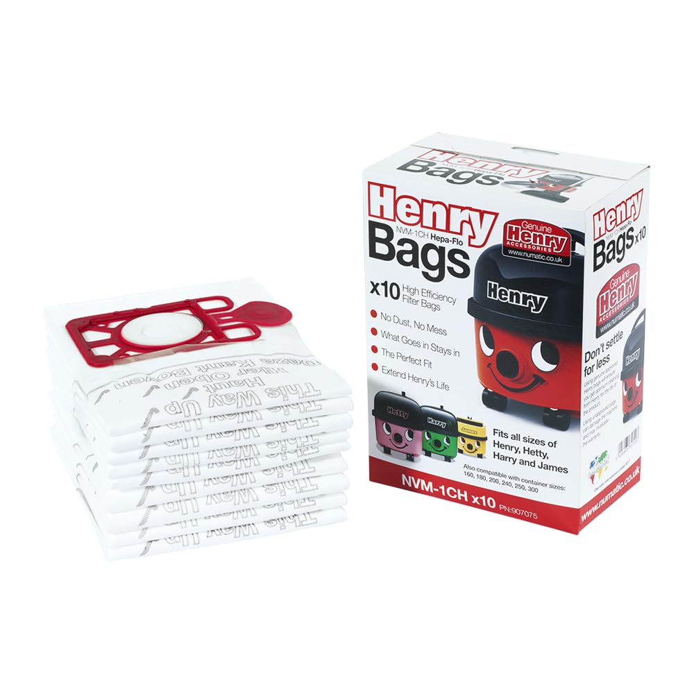 Numatic NVM-1CH HepaFlo bag for Henry Micro HVR200M preserves suction and motor life.