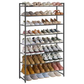 Nunsino 8-tier shoe rack in closet saves space for 40 pairs.