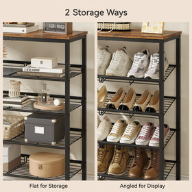 Nunsino adjustable shelves support flat or angled configurations.
