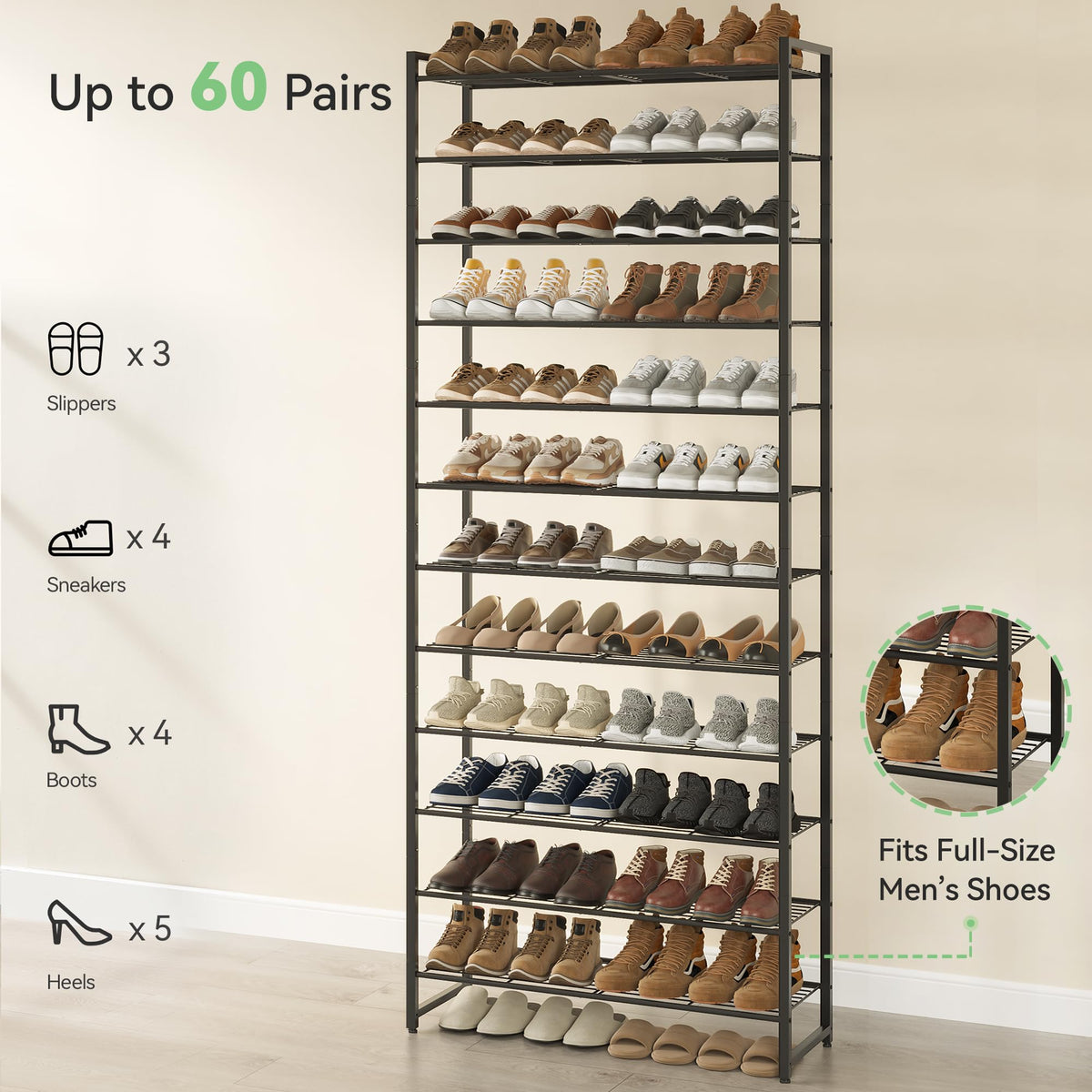 Easy assembly with labeled parts and included feet for solid placement