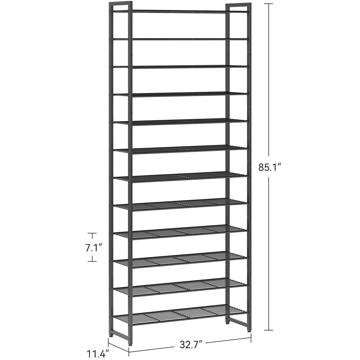 Adjustable bottom tier on Nunsino rack fits taller shoes without rearranging