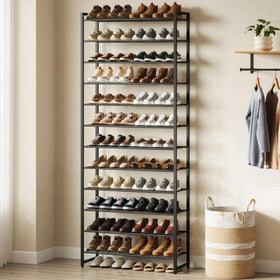 Nunsino metal shoe organizer with 8-wire shelves for sturdy storage