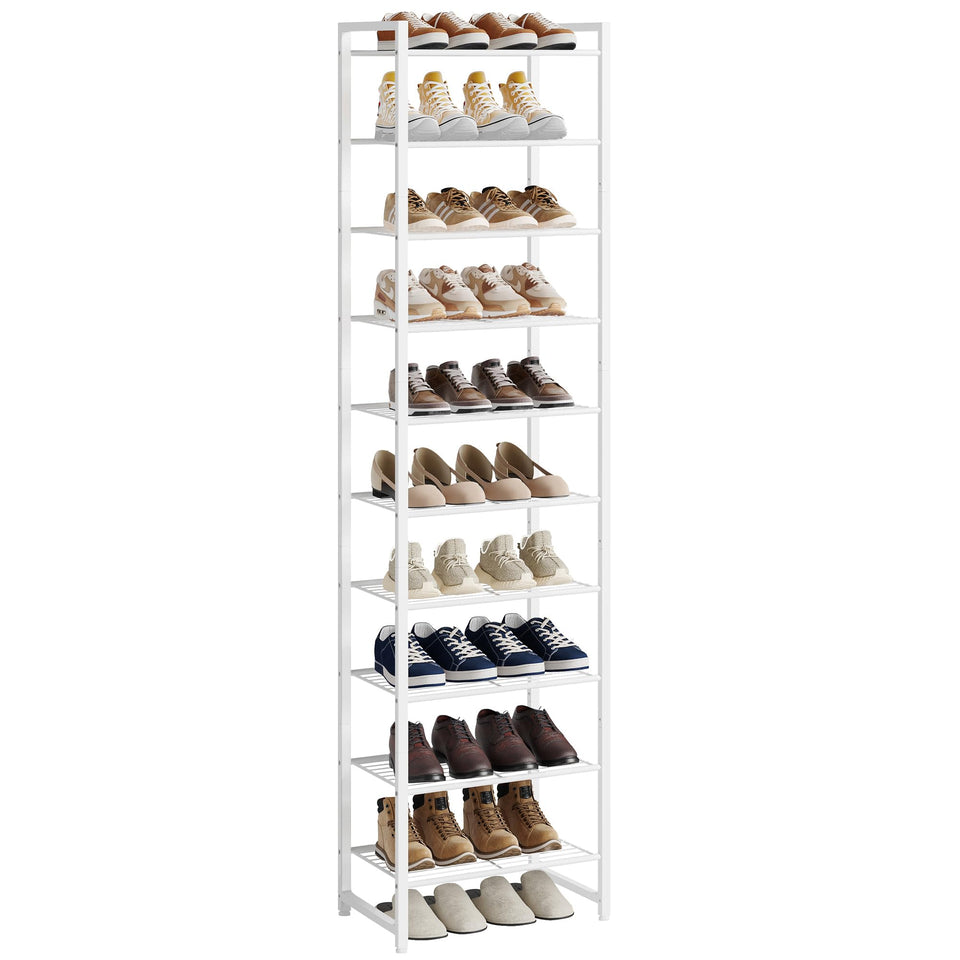 Nunsino Narrow Shoe Rack front view highlighting compact space-saving design.