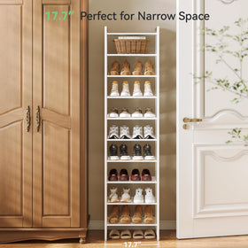 Adjustable bottom shelf extends to fit boots and tall shoes.
