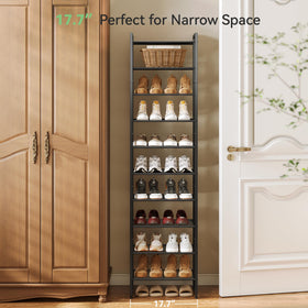Nunsino Narrow Shoe Rack with anti-tip strap enhances stability.