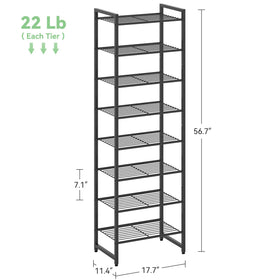 Nunsino narrow shoe rack front view shows organized entryway storage.