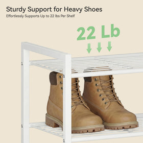 Tall 10-tier rack helps organize closet or entryway space.