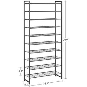 Nunsino adjustable bottom tier accommodates taller shoes and boots.