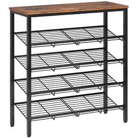 Nunsino 5-tier shoe rack in closet keeps up to 20 pairs neatly organized.