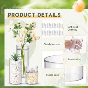 Nuogo 6-inch vase highlights medium arrangements with a modern transparent look.
