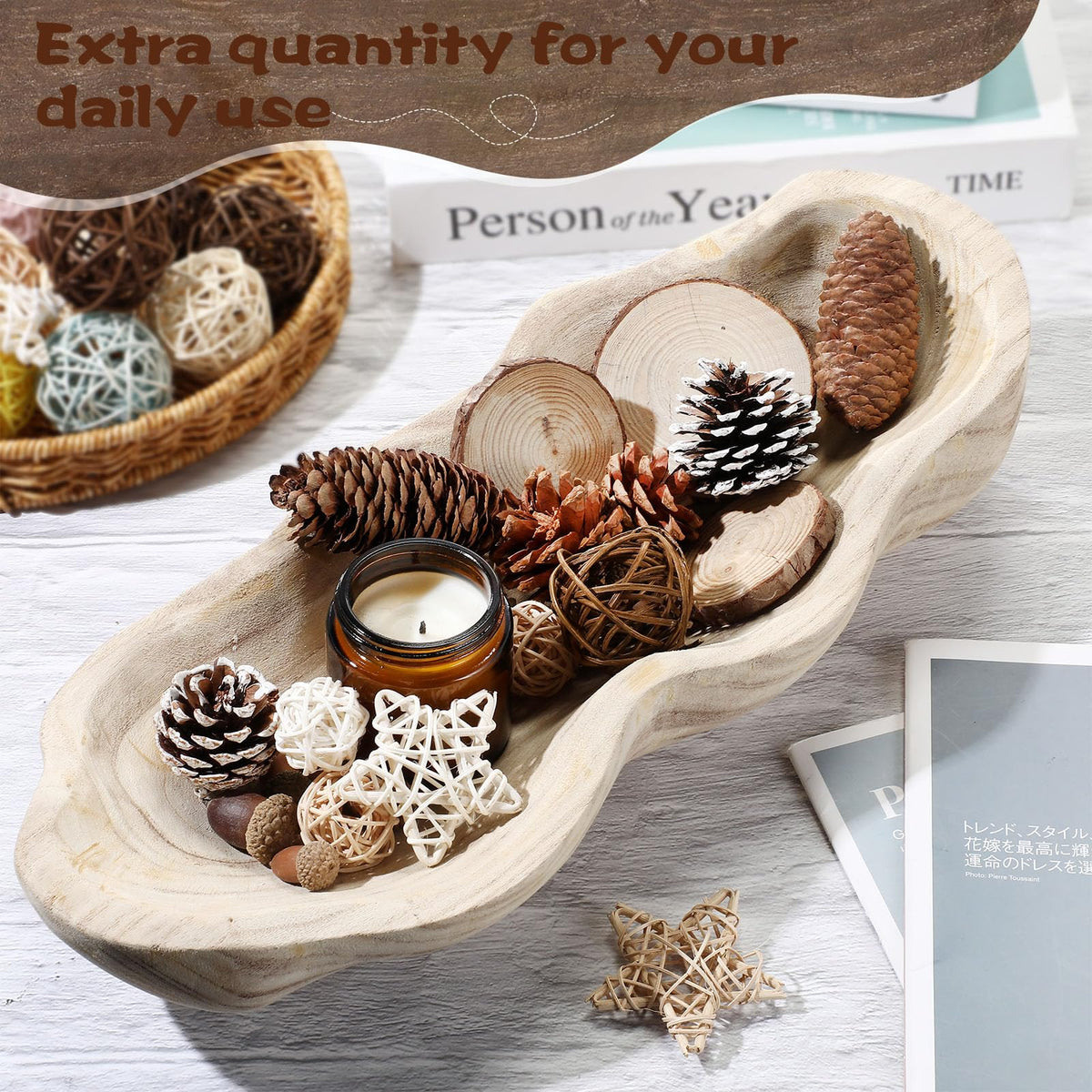 Nuogo dough bowl highlights natural texture and antique finish for warm home décor.
