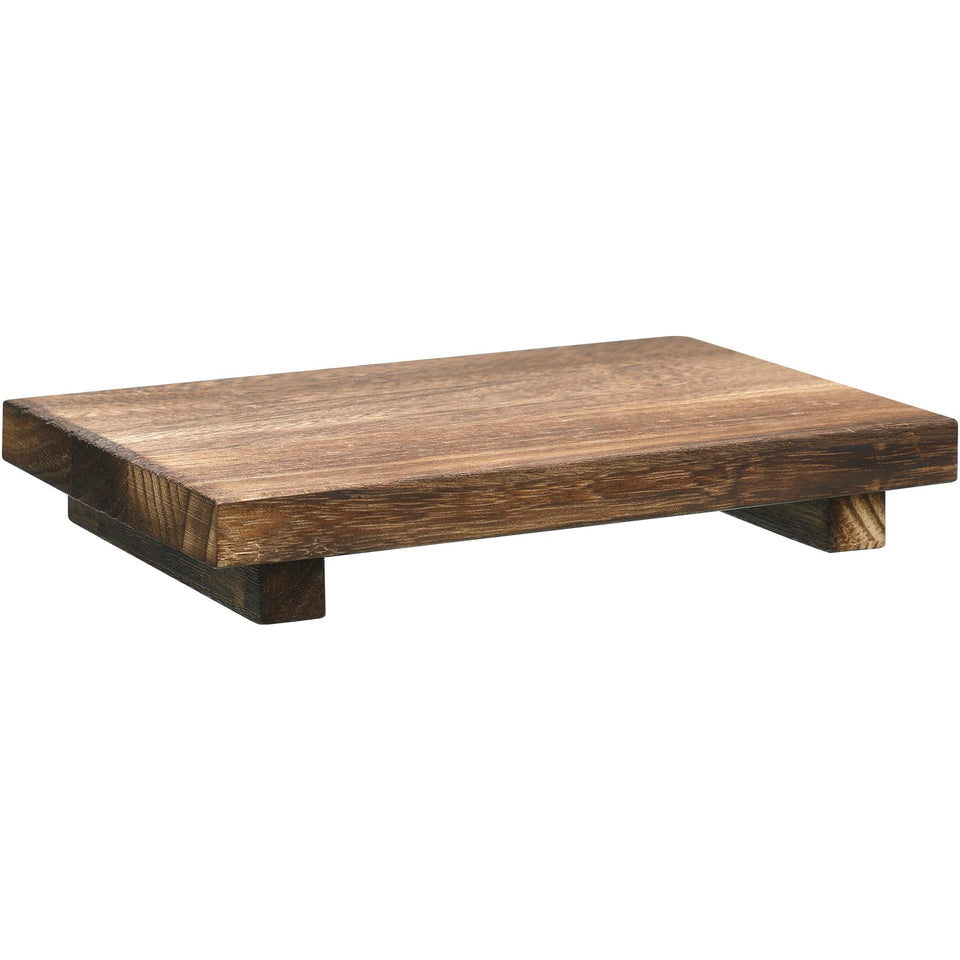 Nuogo wood riser tray soap stand displays rustic charm while organizing kitchen counter essentials.