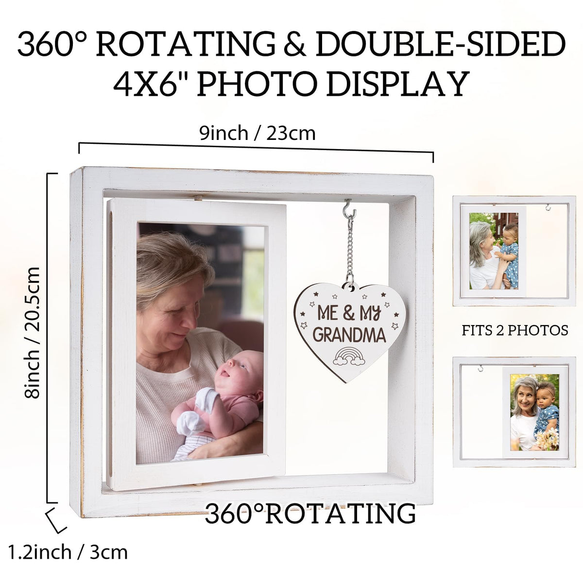Nuowagify bedside or desk display keeps grandma's memories in reach.