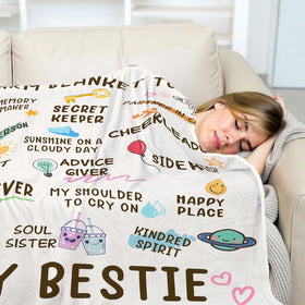 Nuowagify best-friend blanket with hug-worthy messages invites daily encouragement