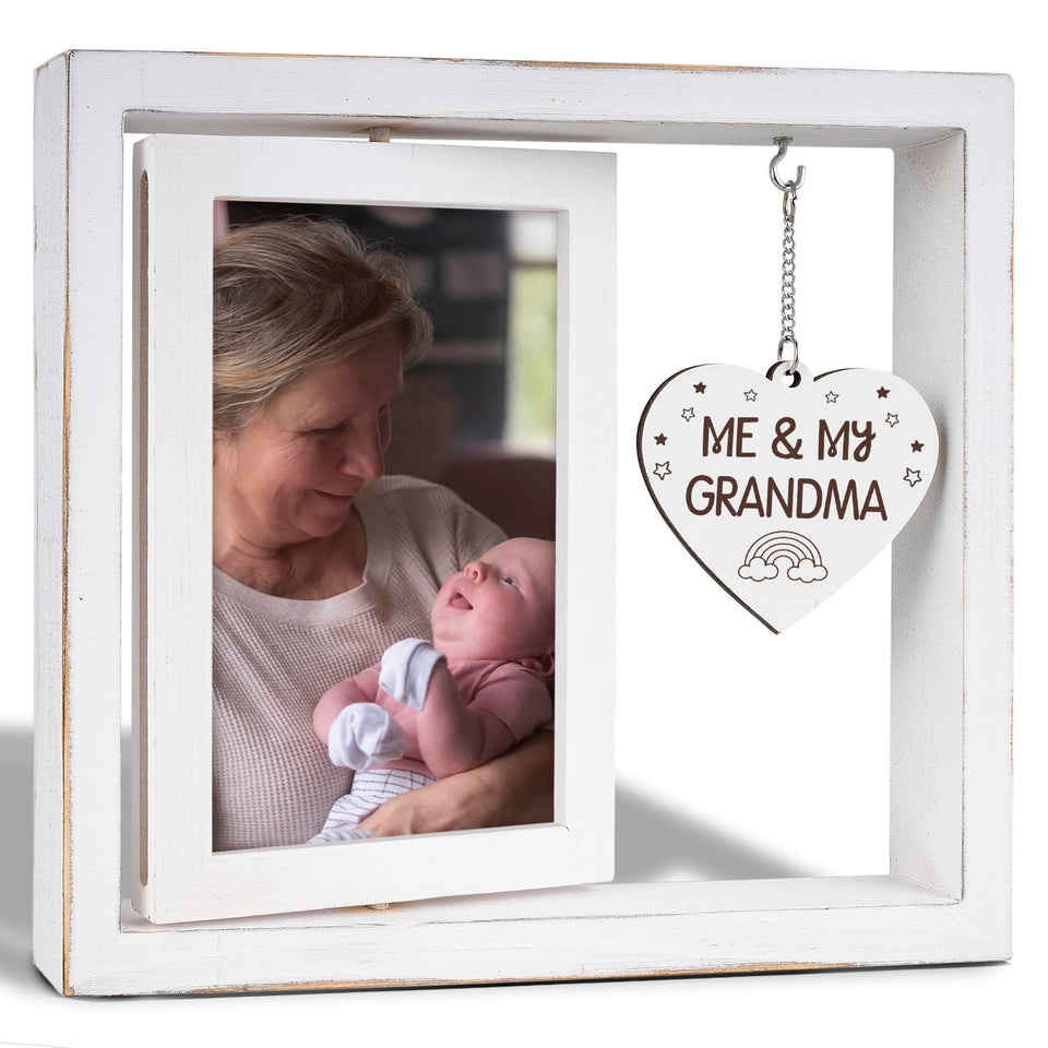 Nuowagify grandma frame rotating 4x6 photos, perfect for showcasing cherished memories.