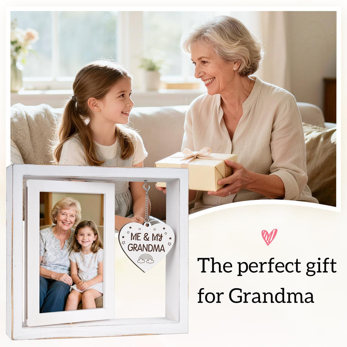 Nuowagify wooden heart sign frame adds rustic charm to any shelf.