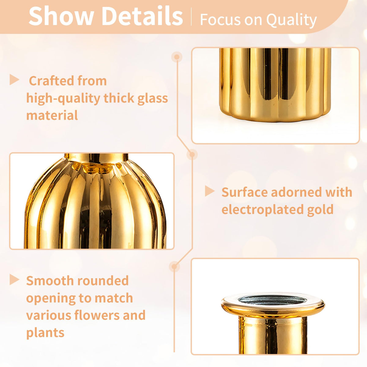 NUPTIO gift-worthy bud vases gold ideal for gifting occasions.