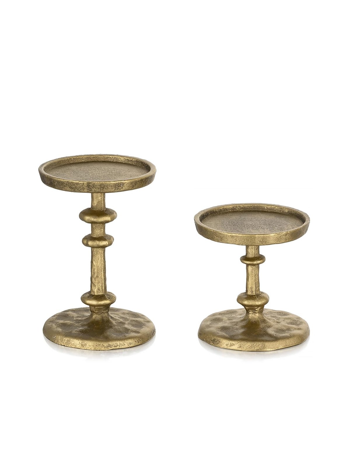 NUPTIO Gold Candle Holders close-up of antique brass finish