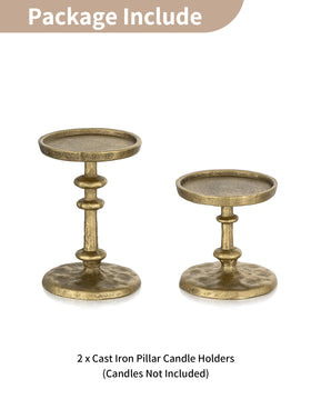 NUPTIO Gold Candle Holders displayed on mantel for elegant decor