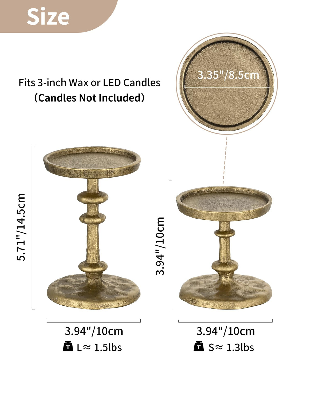 NUPTIO Gold Candle Holders arrive ready to use straight from box