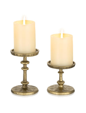 NUPTIO Gold Candle Holders compatible with real wax or LED candles