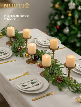 NUPTIO Gold Candle Holders weighted base prevents tipping on surfaces