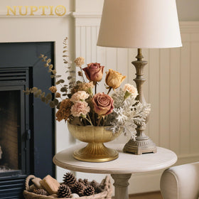 NUPTIO gold compote vase open-top design ideal for lush florals