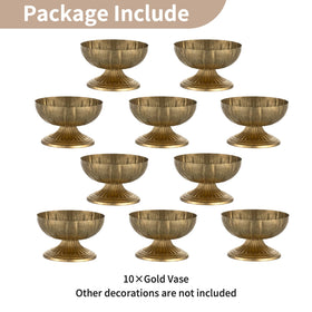 NUPTIO wedding table setup using gold vases for cohesive decor