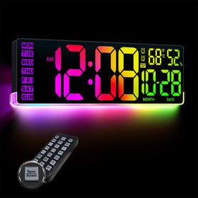 Nurforta 16.5 inch clock front view shows large digits for classroom visibility.