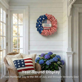 NUTIKAS holiday wreath pairs with planters and seasonal accents.
