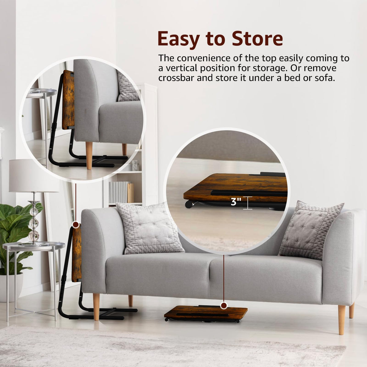 Nutikas TV Trays wooden finish adds elegant, durable style to your space