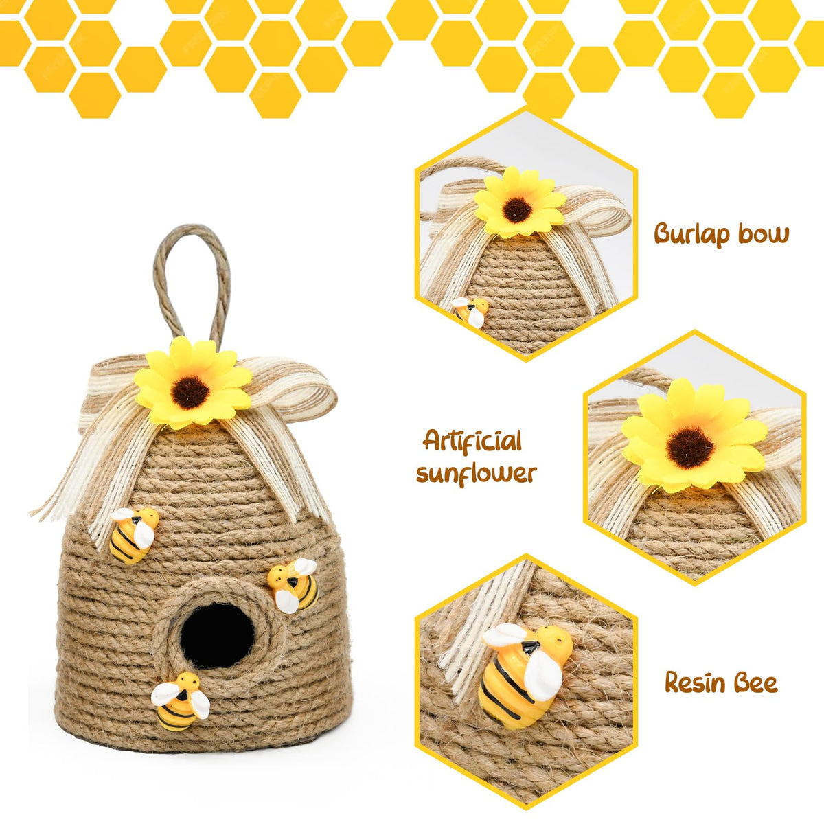 Nuvagiki honeycomb hive decor showing varied heights.