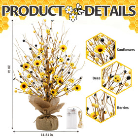 nuvagiki lighted sunflower bee tabletree features bumblebee accents