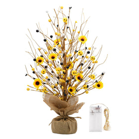 nuvagiki lighted sunflower bee tabletree with sunflowers and bees for spring decor