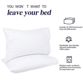 Nuzzle 100% cotton, 300-thread-count pillowcase offers soft, breathable comfort.