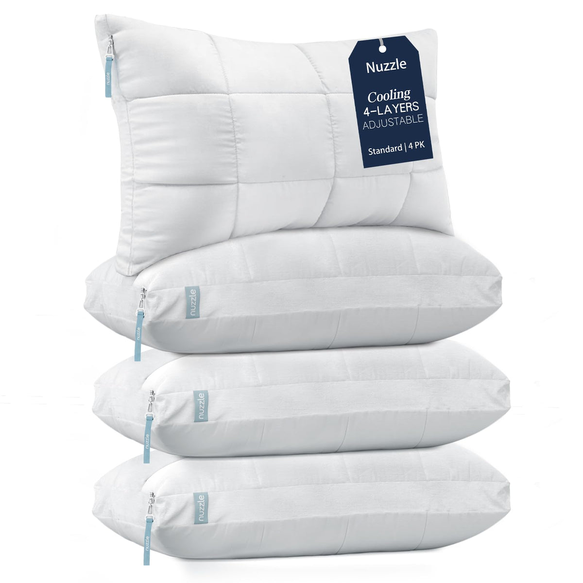 Nuzzle Pillows standard set four-pack adaptable for all sleep positions