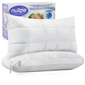 Nuzzle Queen 2-pack front view pillows for hotel-style comfort and neck support
