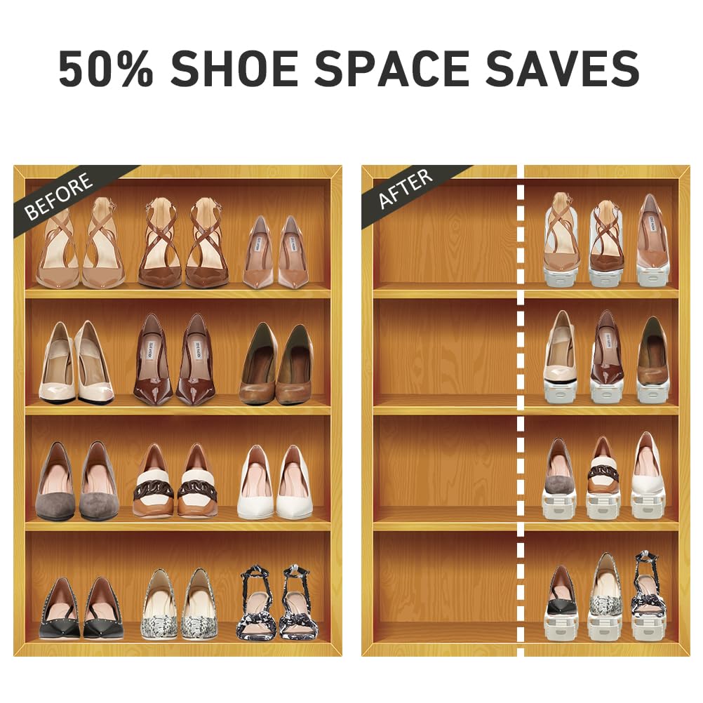 NVGSN double-layer shoe slot design increases storage by fitting two pairs in one space.