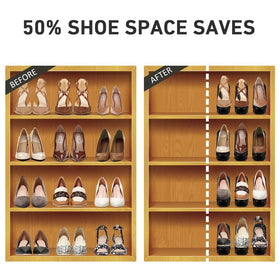 NVGSN double-layer shoe stackers close-up highlighting two pairs per slot