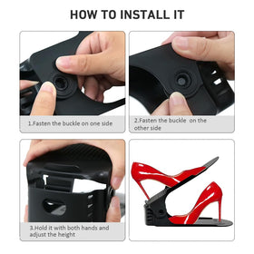 NVGSN shoe slots organizer stores flats, sneakers, and heels efficiently
