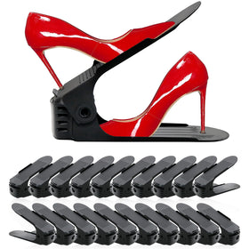 NVGSN shoe slots organizer in assembly view showing easy three-step setup for closet use