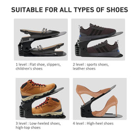 NVGSN shoe stackers in closet organized for quick access