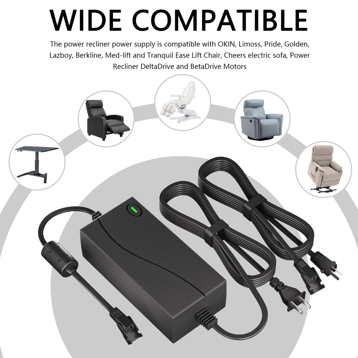 nvmw ac-dc switching transformer powering recliner safely